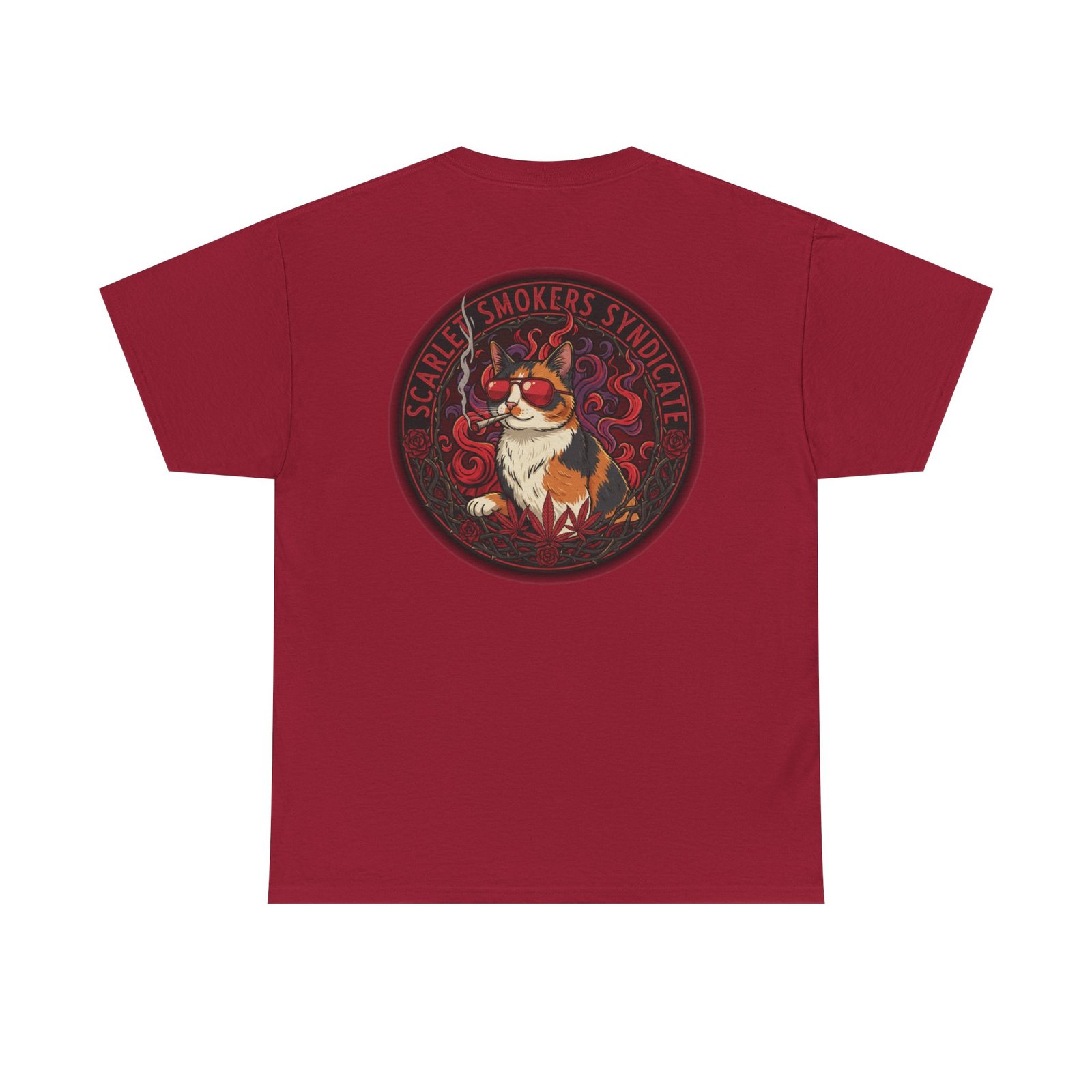 Scarlet Smoker Syndicate Tee - Calico Cat - Image 15