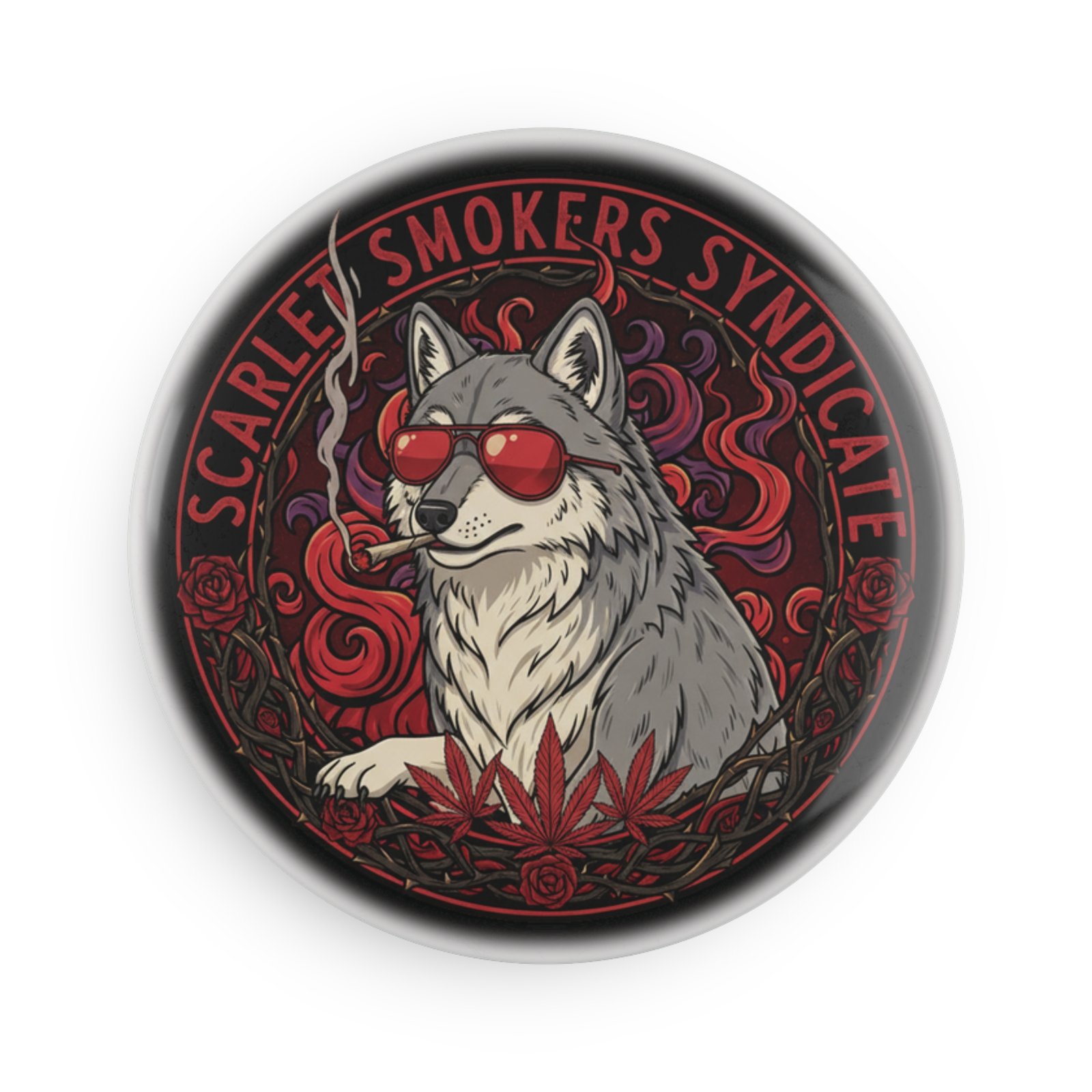 Scarlet Smoker's Syndicate Magnet - Wolf