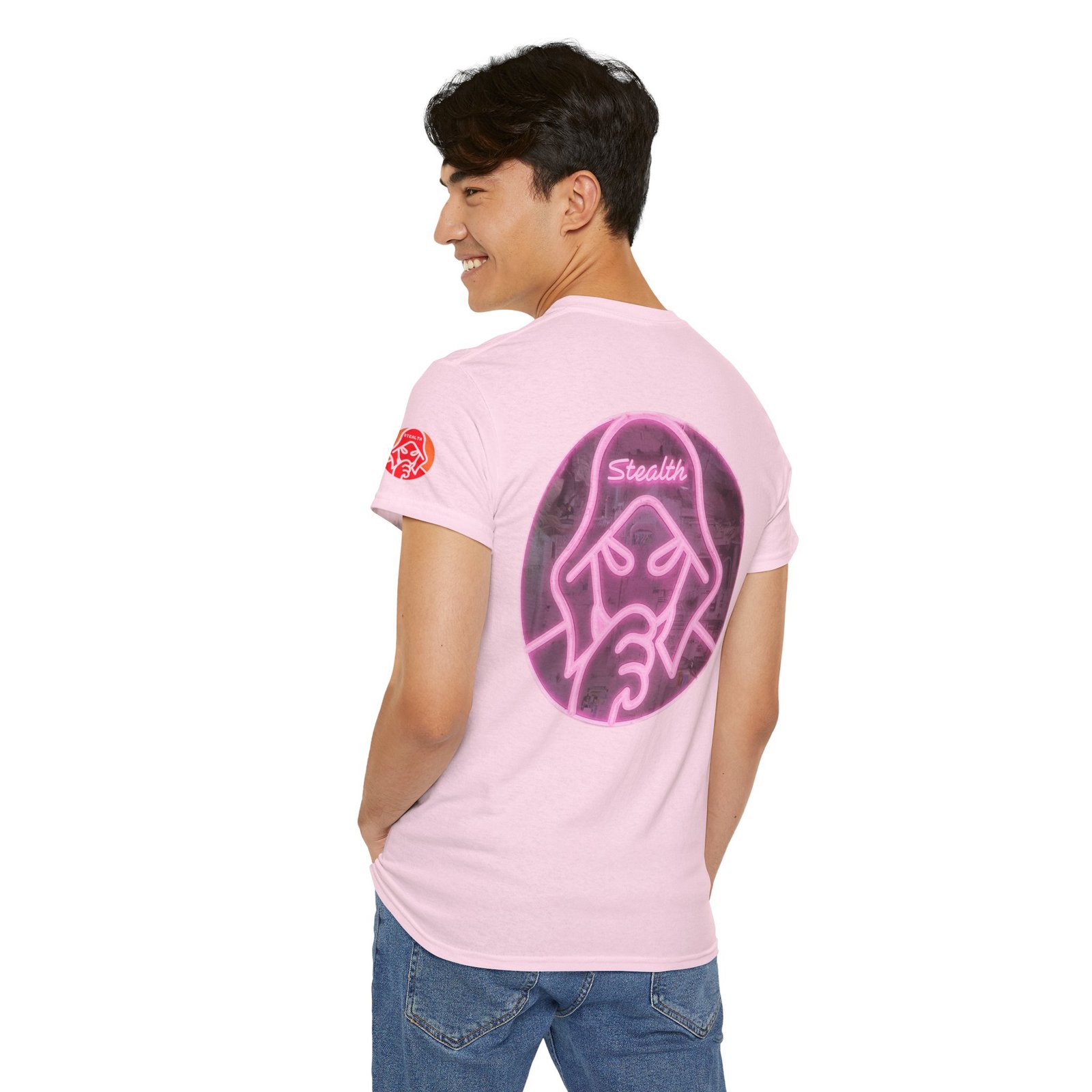 Stealth Logo Graphic Tee - Pink Neon - Image 4