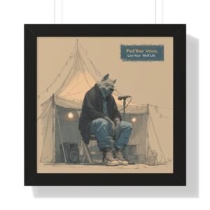 Wolf Life Framed Vertical Poster, Find Your Voice Wall Art