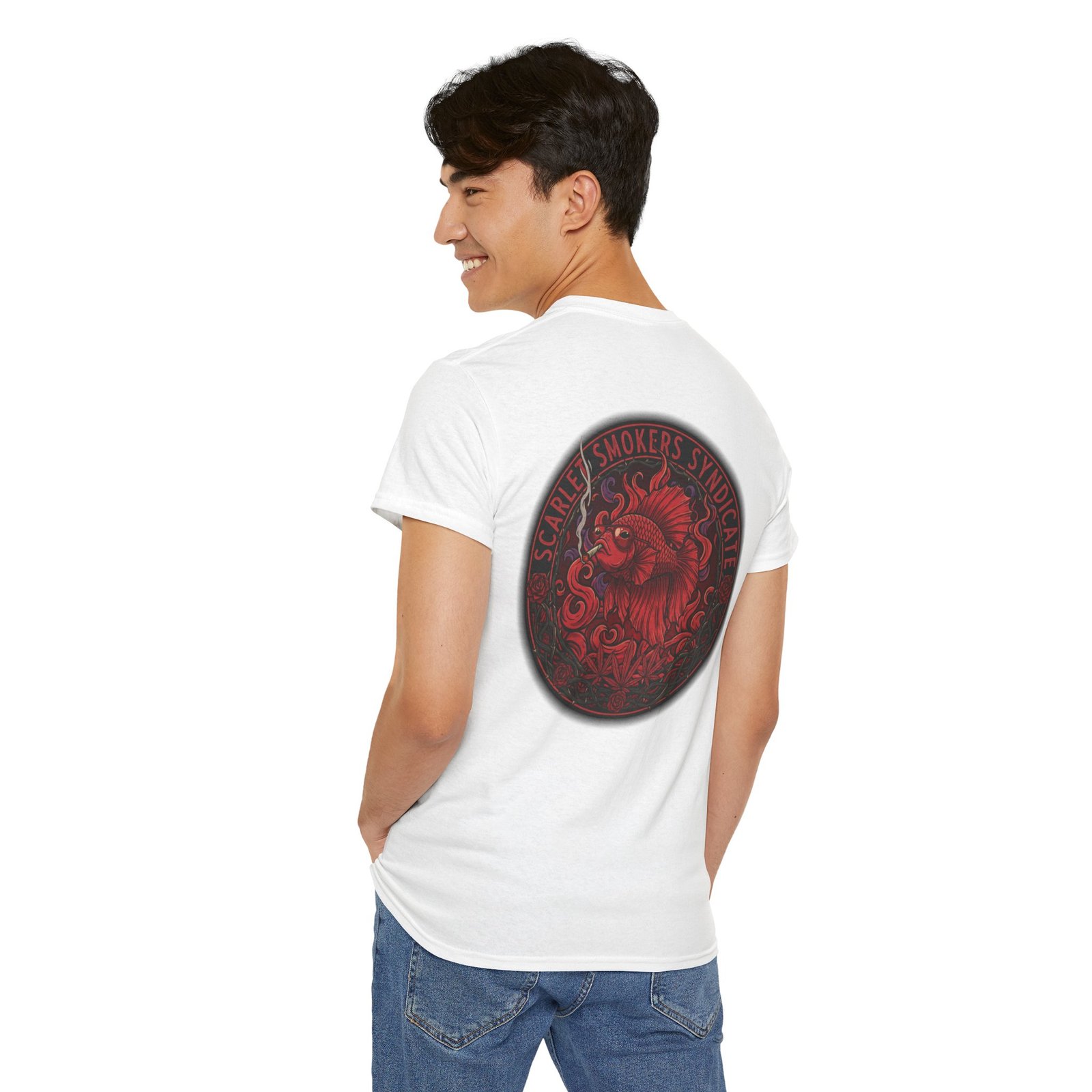 Scarlet Smoker Syndicate Tee - Fish - Image 2