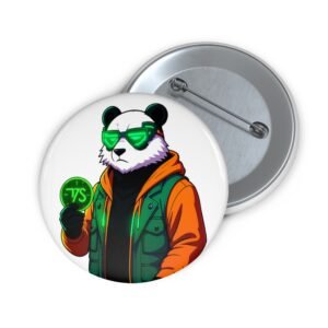 Panda Vibes Pin Button — Cool Panda with Sunglasses & Hoodie Enamel-Style Badge