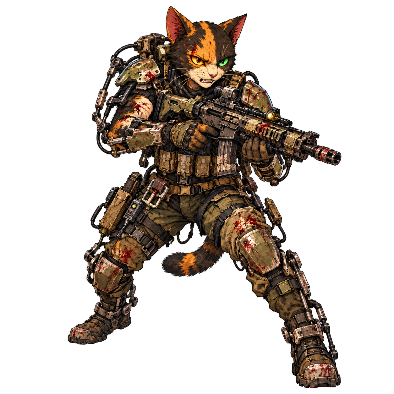 Armored Calico soldier gladiator