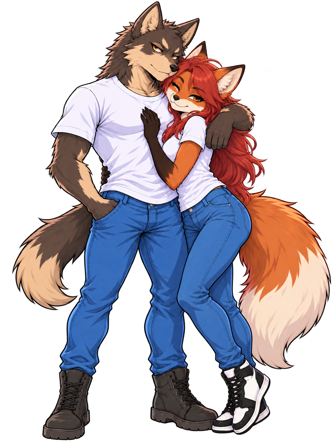 Grease and Vicky embracing