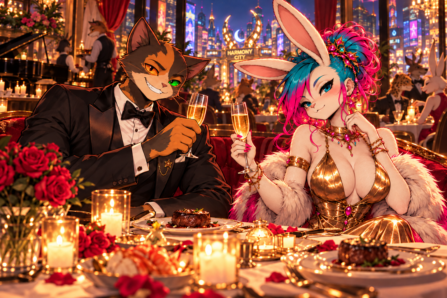 K-Star and Calico sharing a toast